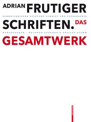 cover image of Adrian Frutiger – Schriften